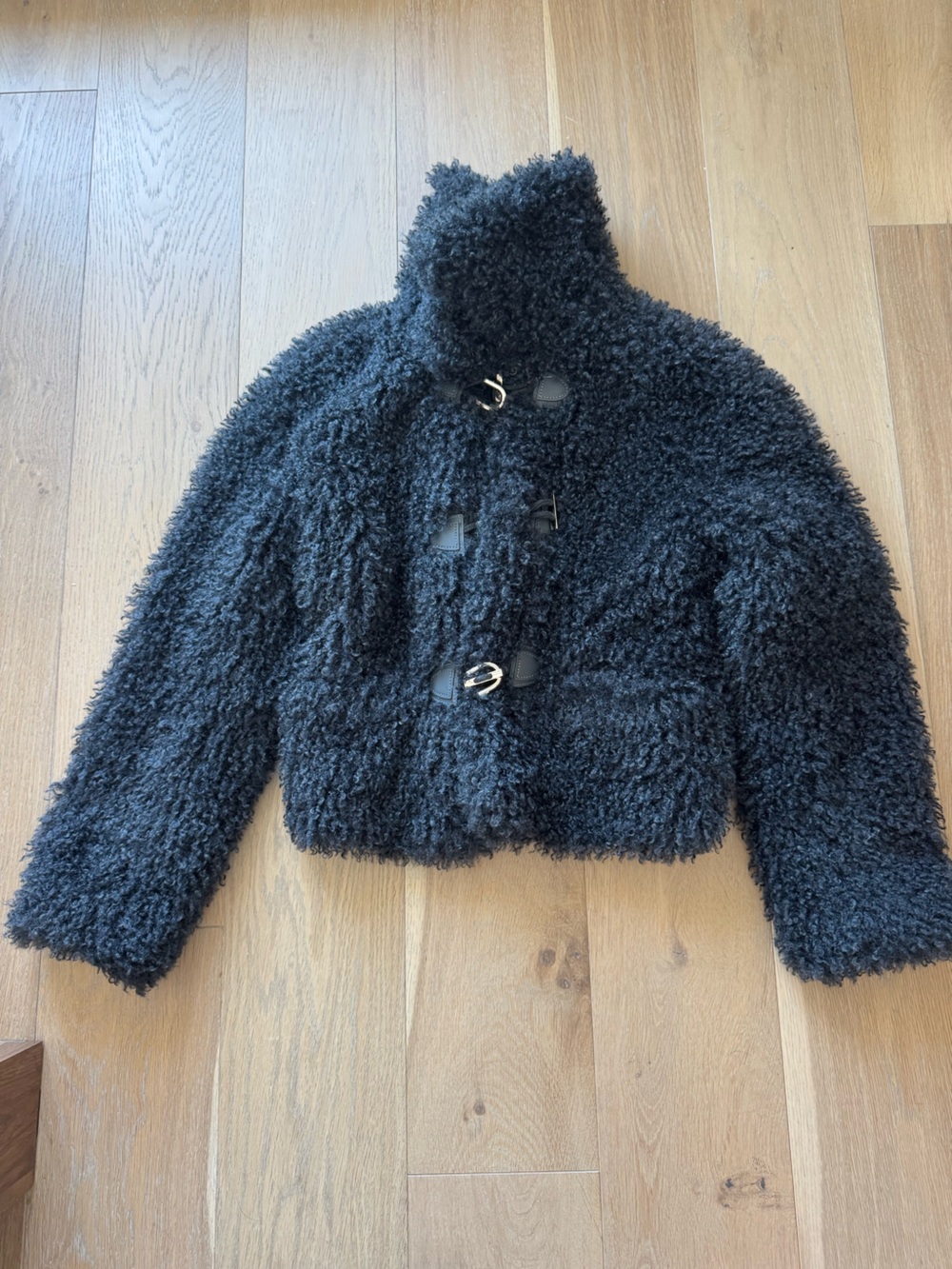 Maje Black Sherpa Jacket
